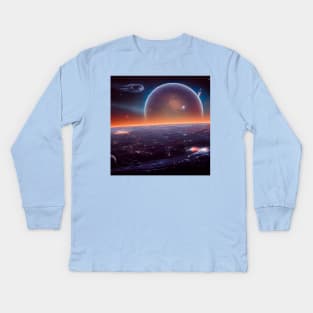 Interplanetary Spaceport Kids Long Sleeve T-Shirt